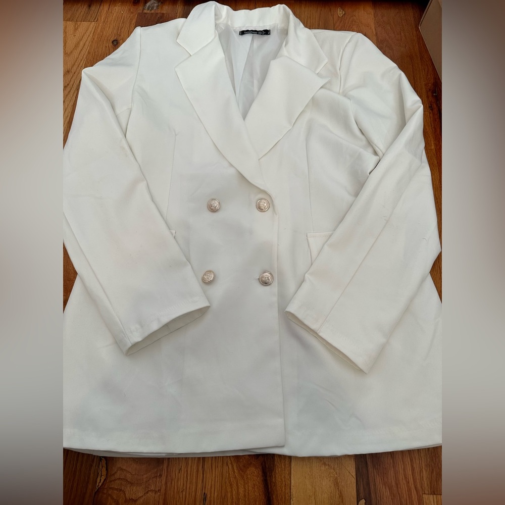 White Blazer and Pant Set